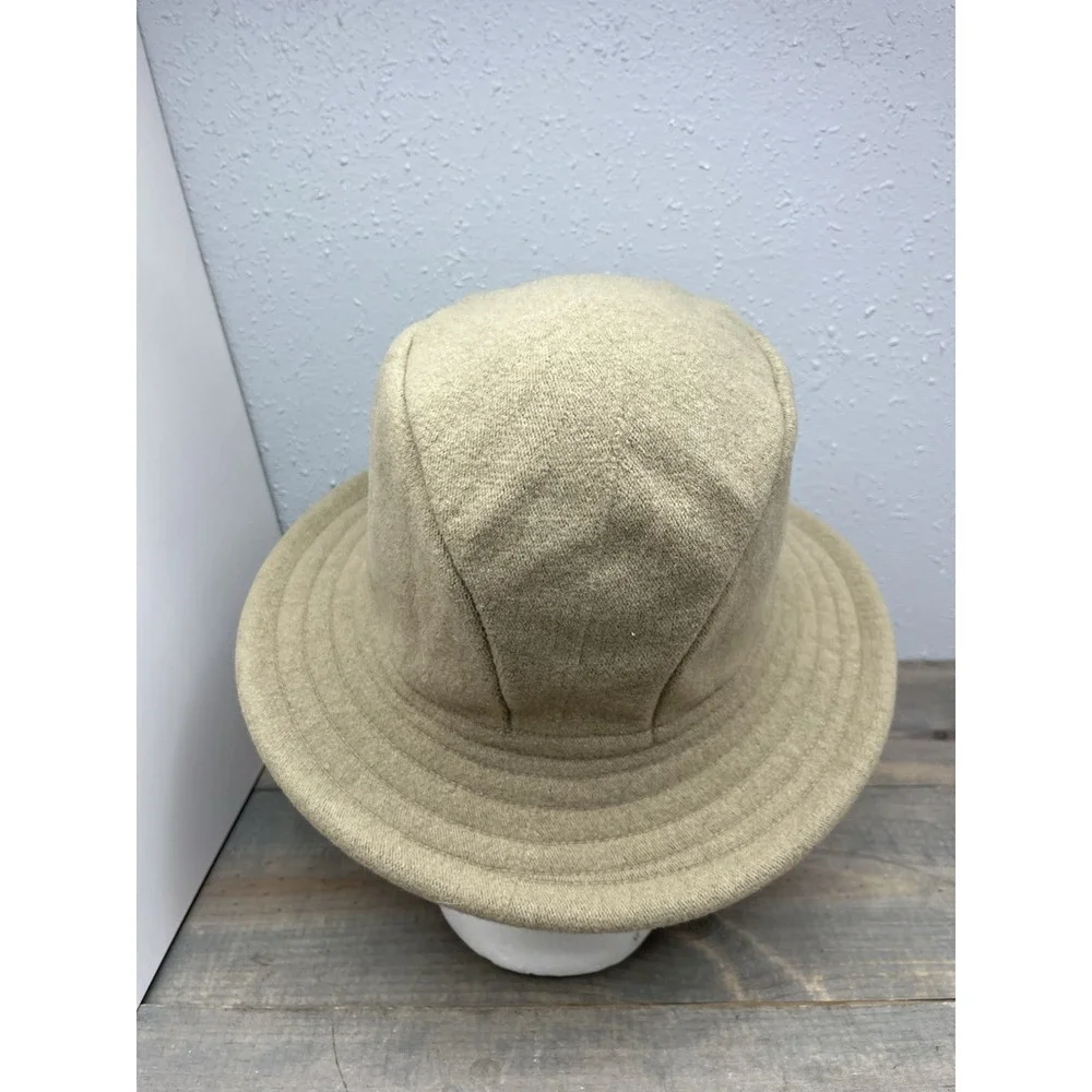 PARKHURST 100% wool Brimmed Hat Made‎ Canada Packable Tan hoop